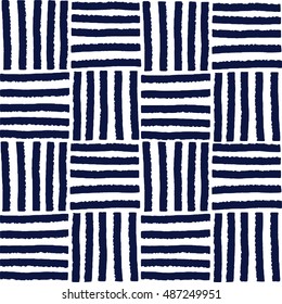 Hand drawn geometric print. Vector seamless pattern with ethnic ornament for design textile, fabric, wrapping paper, package, wear, accessories.Graphic monochrome