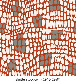 Hand drawn geometric seamless pattern with hand drawn oval roundes shapes.