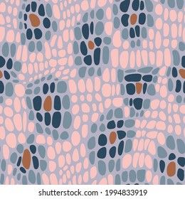 Hand drawn geometric seamless pattern with hand drawn oval roundes shapes.