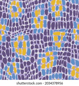 Hand drawn geometric seamless pattern with hand drawn oval roundes shapes.