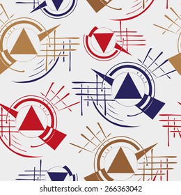 Hand drawn geometric seamless repeat pattern. Template design for card