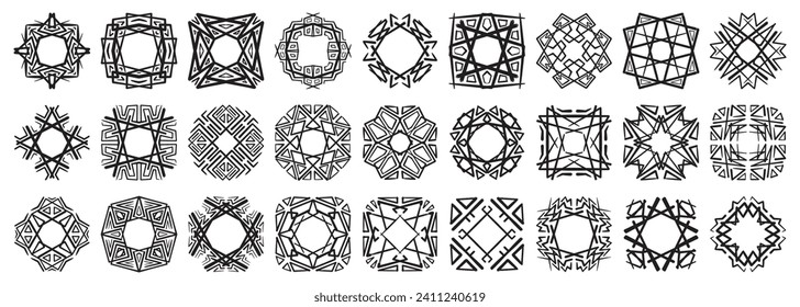 hand drawn geometric shapes octagonal pattern shapes set 