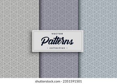 Hand drawn geometric simple seamless pattern set, Abstract minimalist random textile symbol pattern, Collection of swatches seamless pattern vector background