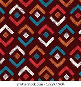 Hand drawn geometrical seamless pattern, abstract background, great for textiles, banners, wallpaper, wrapping - vector design