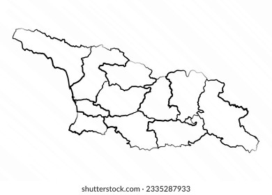 Hand Drawn Georgia Map Illustration, can be used for business designs, presentation designs or any suitable designs.