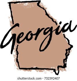 Hand Drawn Georgia State Design