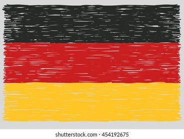 Hand drawn german flag. Concept of travel or study german