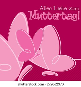 Hand Drawn German Happy Mother's Day card in vector format.