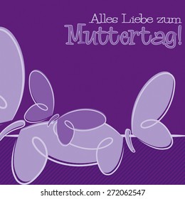 Hand Drawn German Happy Mother's Day card in vector format.