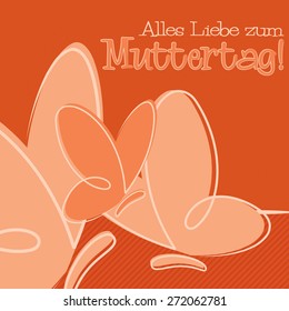 Hand Drawn German Happy Mother's Day card in vector format.