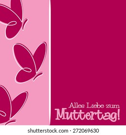 Hand Drawn German Happy Mother's Day card in vector format.