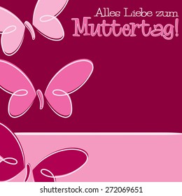 Hand Drawn German Happy Mother's Day card in vector format.