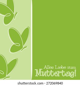 Hand Drawn German Happy Mother's Day card in vector format.