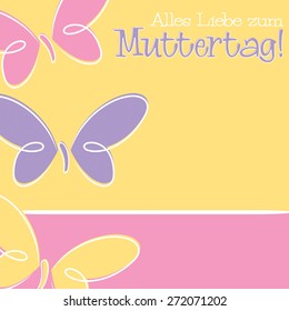 Hand Drawn German Happy Mother's Day card in vector format.