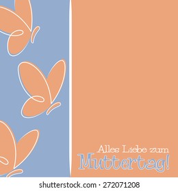 Hand Drawn German Happy Mother's Day card in vector format.