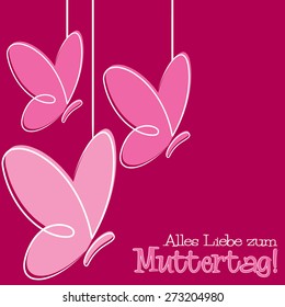 Hand Drawn German Happy Mother's Day card in vector format.