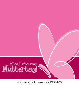 Hand Drawn German Happy Mother's Day card in vector format.