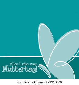 Hand Drawn German Happy Mother's Day card in vector format.