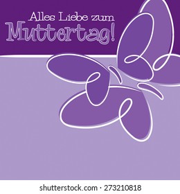 Hand Drawn German Happy Mother's Day card in vector format.