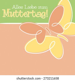 Hand Drawn German Happy Mother's Day card in vector format.