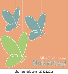 Hand Drawn German Happy Mother's Day card in vector format.