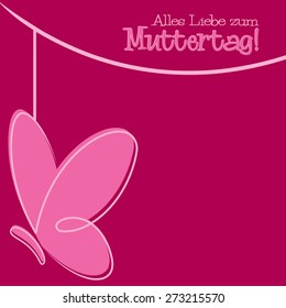 Hand Drawn German Happy Mother's Day card in vector format.