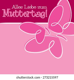 Hand Drawn German Happy Mother's Day card in vector format.