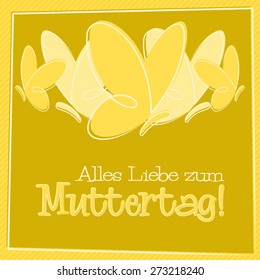 Hand Drawn German Happy Mother's Day card in vector format.