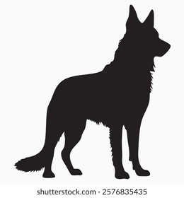 Hand drawn German Shepherd silhouette