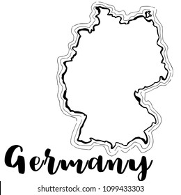 Hand drawn Germany map sketch,vector illustration