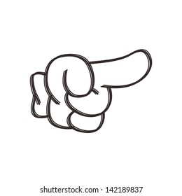hand drawn gesture hand pointing
