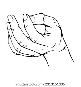 Hand drawn gesture sketch vector illustration line art