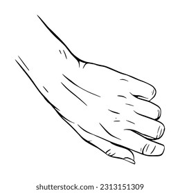 Hand drawn gesture sketch vector illustration line art