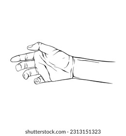 Hand drawn gesture sketch vector illustration line art