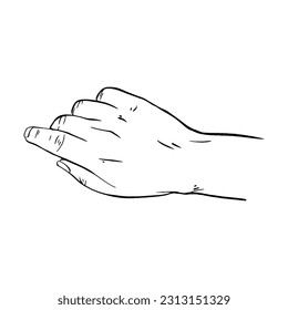 Hand drawn gesture sketch vector illustration line art