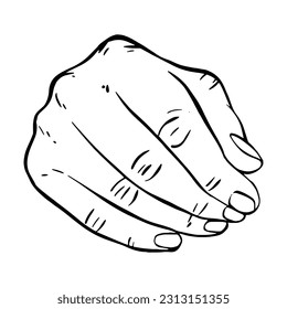 Hand drawn gesture sketch vector illustration line art