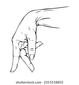 Hand drawn gesture sketch vector illustration line art