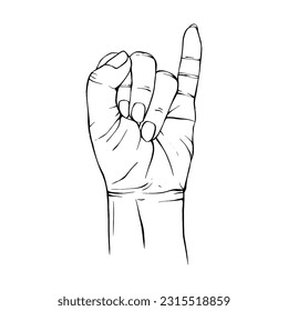 Dibujo de gestos dibujado a mano dibujo de línea de ilustración vectorial