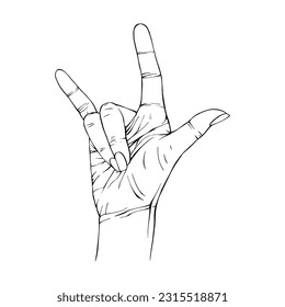 Hand drawn gesture sketch vector illustration line art