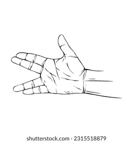 Hand drawn gesture sketch vector illustration line art