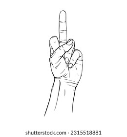 Hand drawn gesture sketch vector illustration line art