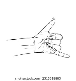 Hand drawn gesture sketch vector illustration line art