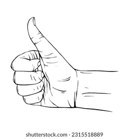 Hand drawn gesture sketch vector illustration line art