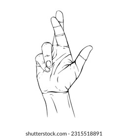 Hand drawn gesture sketch vector illustration line art