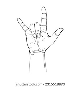 Hand drawn gesture sketch vector illustration line art
