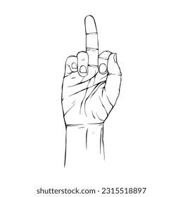 Hand drawn gesture sketch vector illustration line art