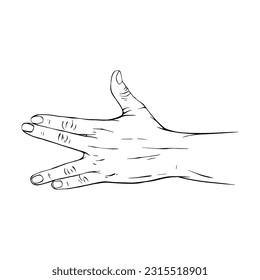 Hand drawn gesture sketch vector illustration line art