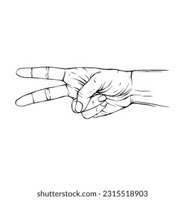 Hand drawn gesture sketch vector illustration line art