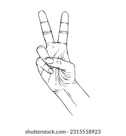 Hand drawn gesture sketch vector illustration line art
