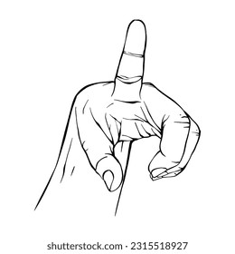 Hand drawn gesture sketch vector illustration line art
